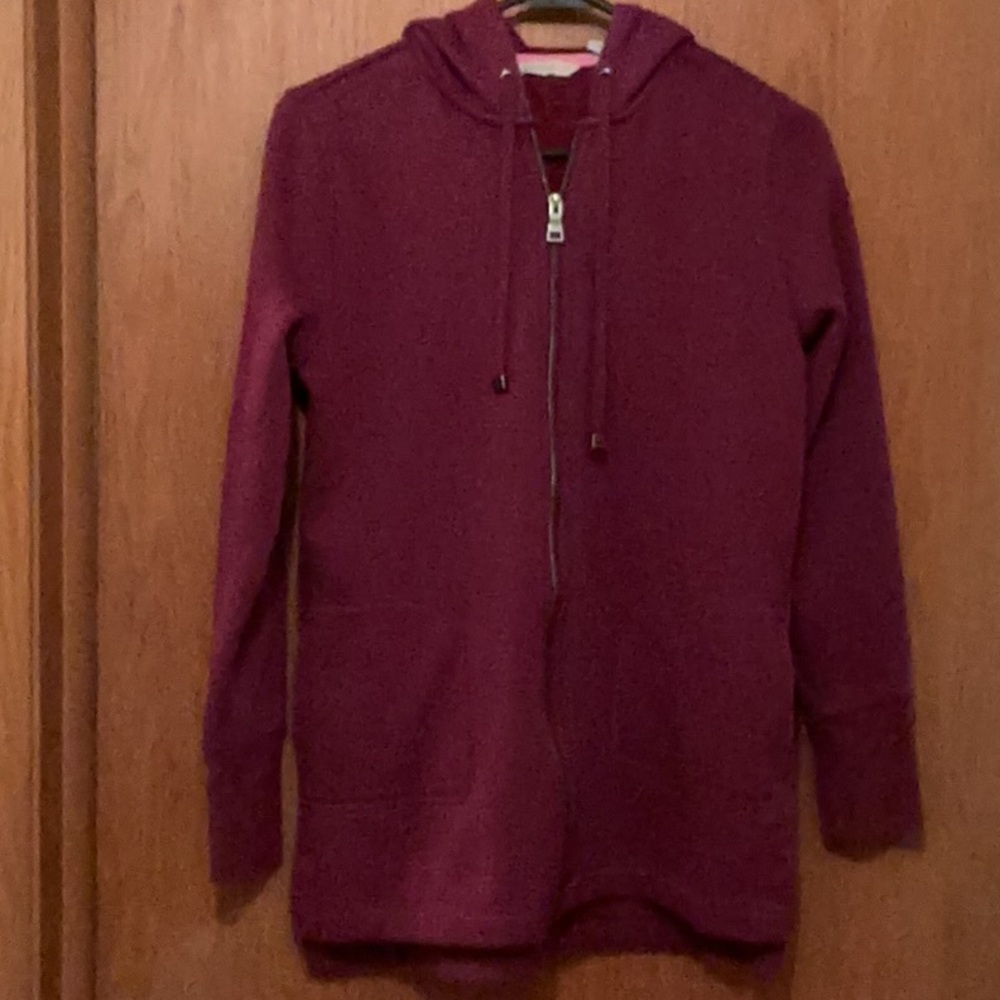 Burgundy Zip-Up Hoodie